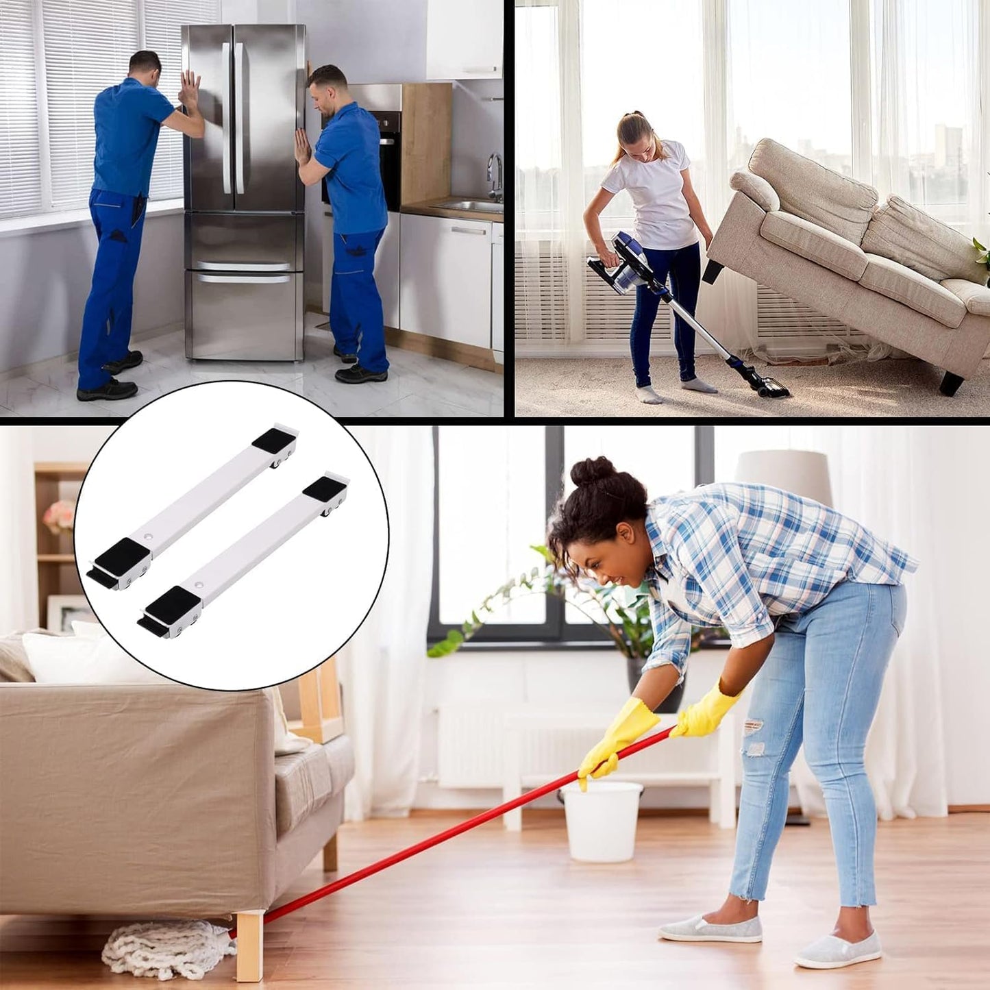 EnexBuy FlexMount™ Adjustable Trolley Rack – Pair